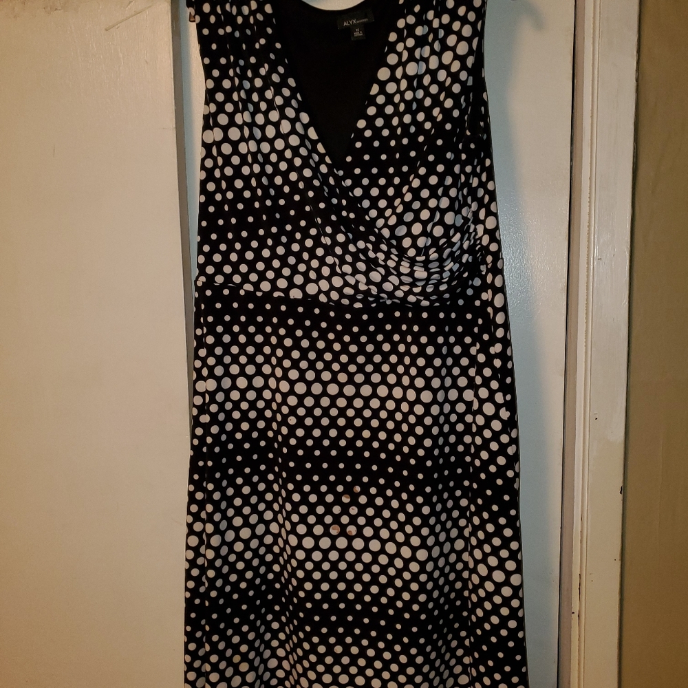 Black and White Polka Dot Wrap Dress